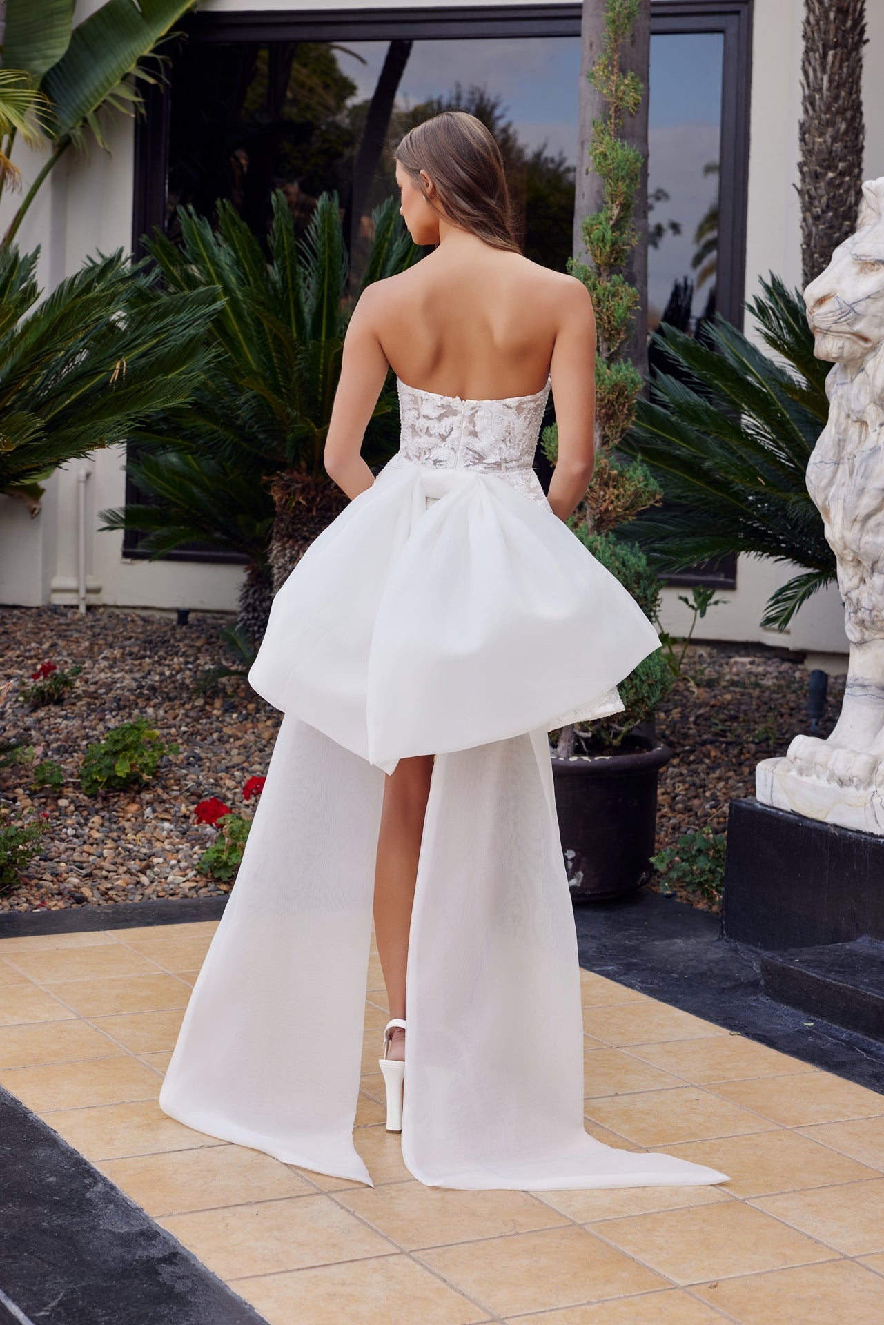 Sweetheart Floral Big Bow Back Special Occasion Dress NXJQ1017