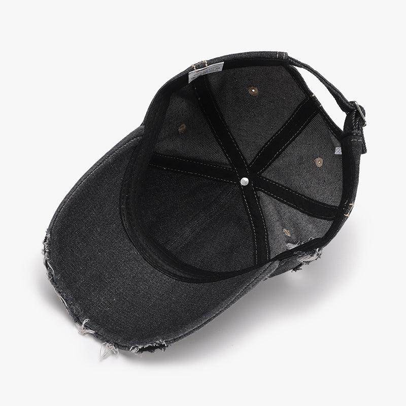 Distressed Adjustable Cotton Baseball Cap for Everyday Wear