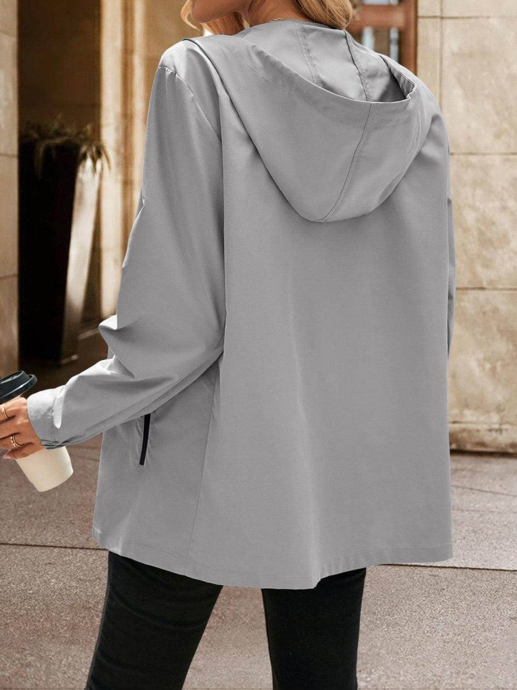 Ivy Lane Pocketed Zip Up Hooded Jacket for Women