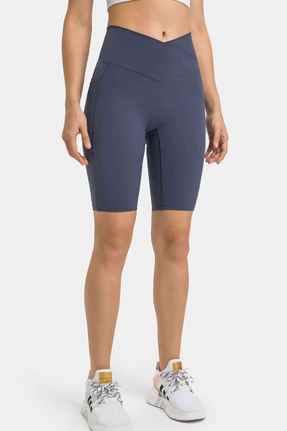 Millennia High Waist Biker Shorts with Pockets for Women