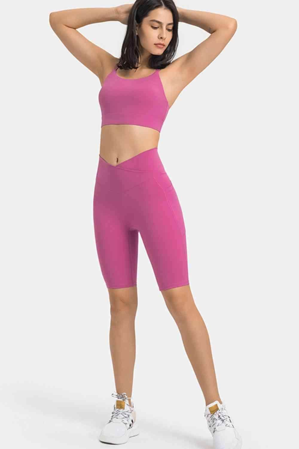 Millennia High Waist Biker Shorts with Pockets for Women