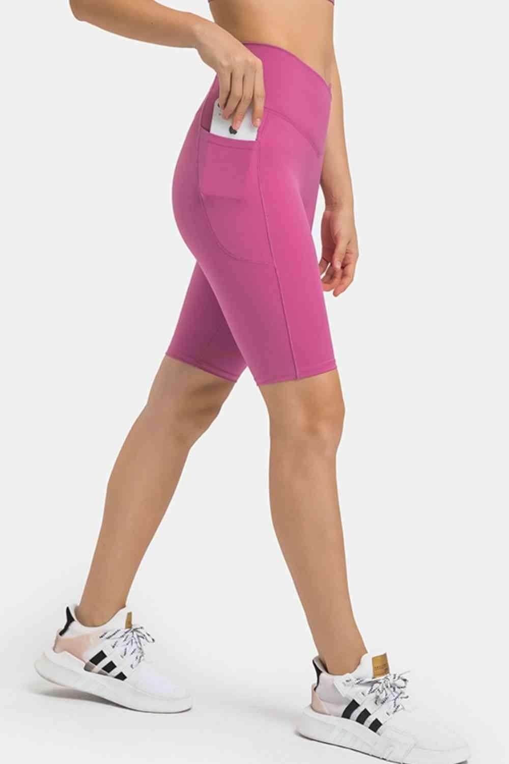 Millennia High Waist Biker Shorts with Pockets for Women