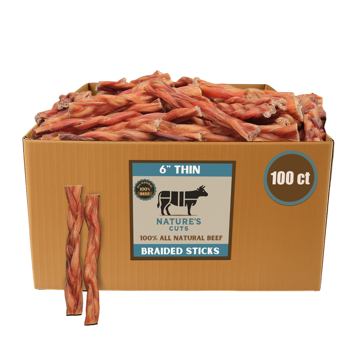 6" Thin Braided Bulk Bully Sticks