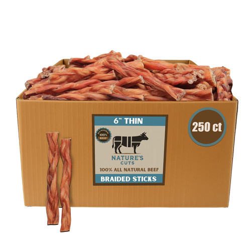 6" Thin Braided Bulk Bully Sticks