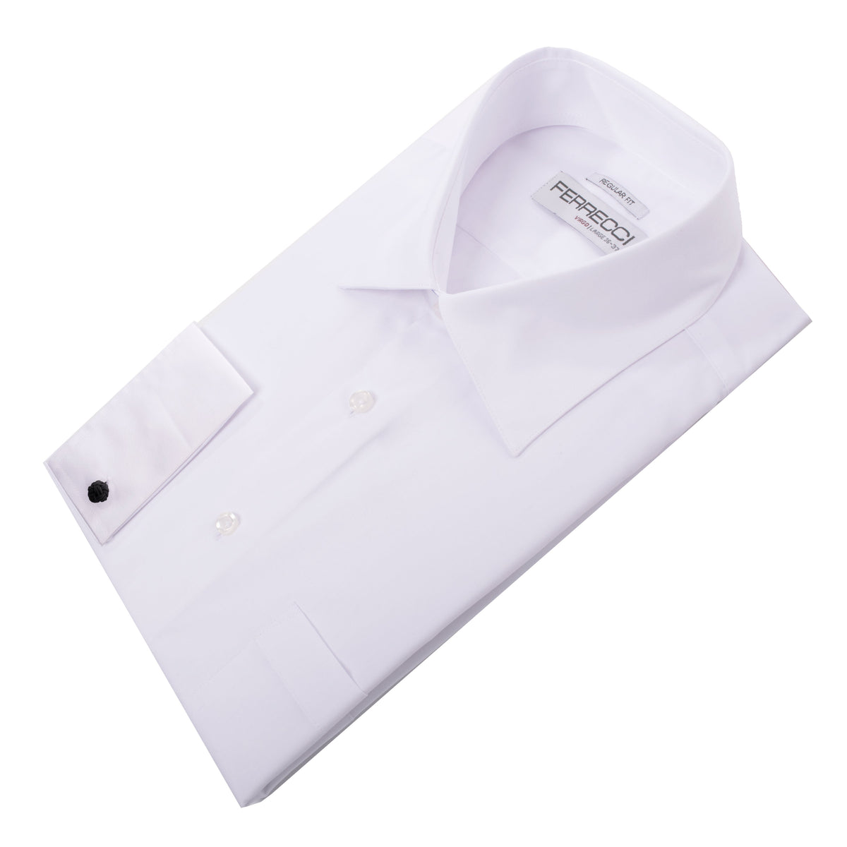 Ferrecci Virgo Big & Tall White French Cuff Dress Shirt – Sizes 14 to 2XL