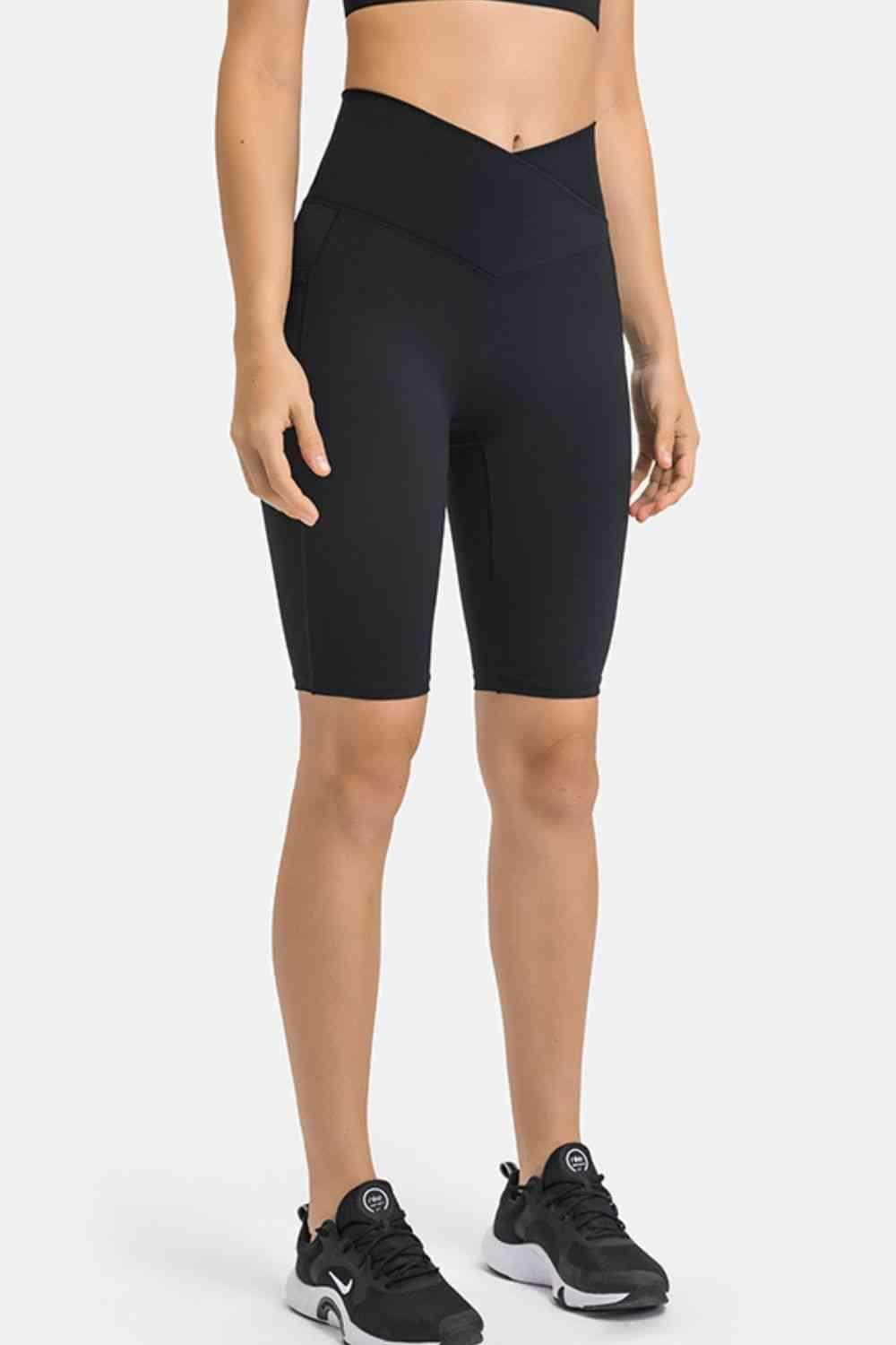 Millennia High Waist Biker Shorts with Pockets for Women