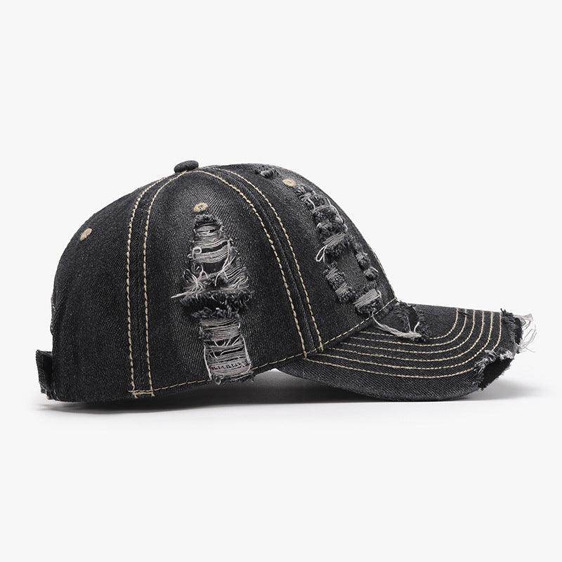 Distressed Adjustable Cotton Baseball Cap for Everyday Wear