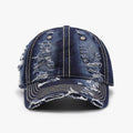 Distressed Adjustable Cotton Baseball Cap for Everyday Wear